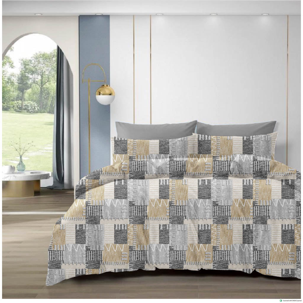Premium 210 TC Cotton Bedsheet with Pillow Covers – King Size 108x108 (Dual Color Pattern)