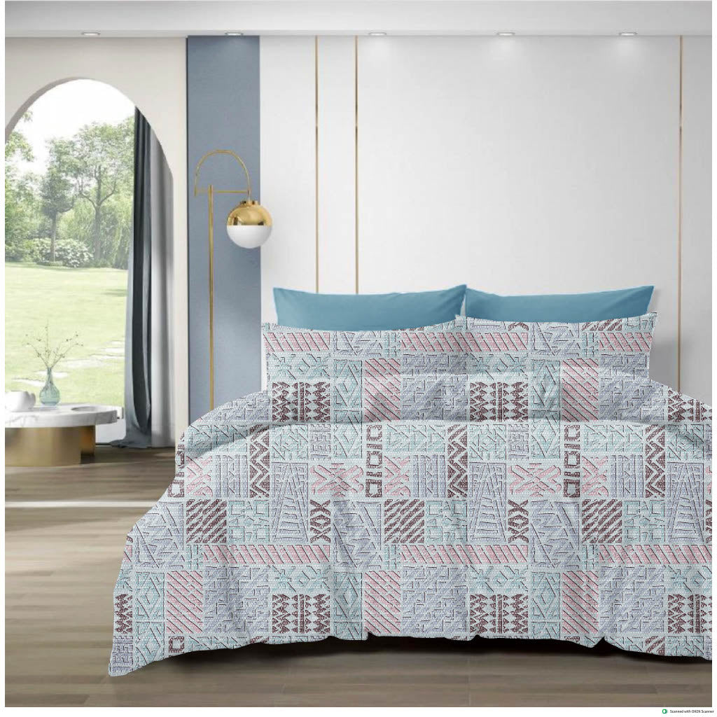 Premium Dual Color Cotton Bedsheet – 210 TC, 108x108 Inches (King Size)
