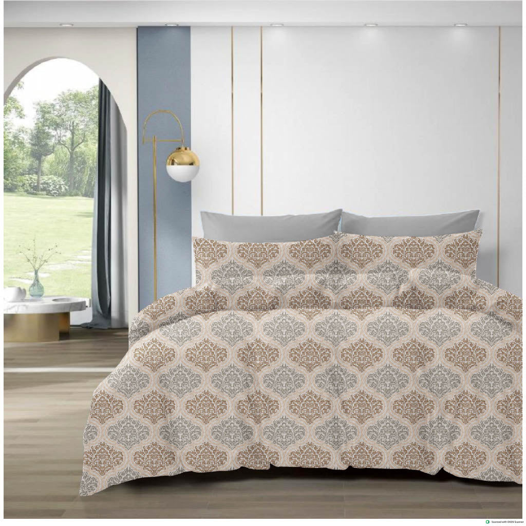 Luxury Cotton Double Bedsheet with 2 Pillow Covers – 108x108 Inches | TC 210 | Elegant Floral Design