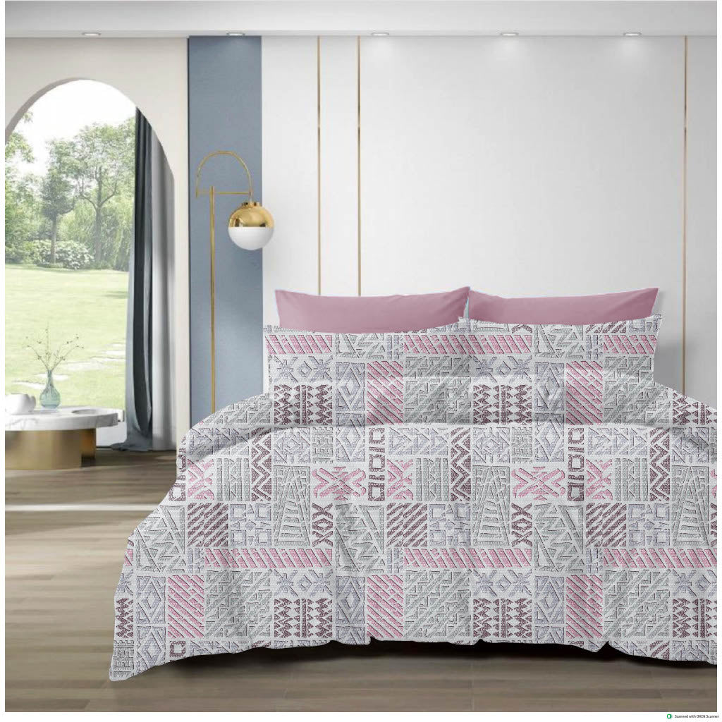 Premium Dual Color Cotton Bedsheet – 210 TC, 108x108 Inches (King Size)