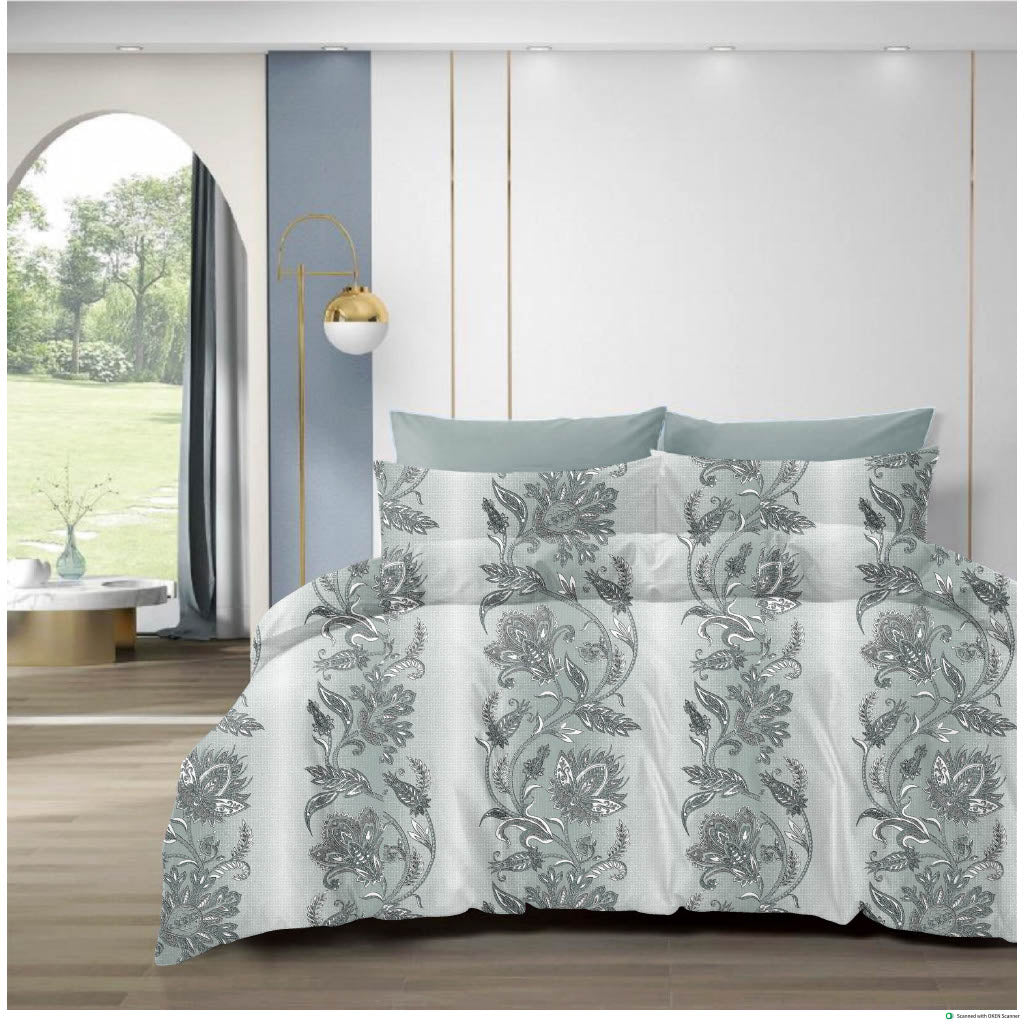 210 TC Cotton Double Bedsheet with 2 Pillow Covers – Floral Print, 108x108 Inches