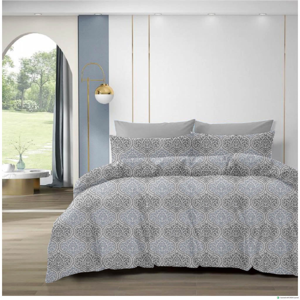 Luxury Cotton Double Bedsheet with 2 Pillow Covers – 108x108 Inches | TC 210 | Elegant Floral Design