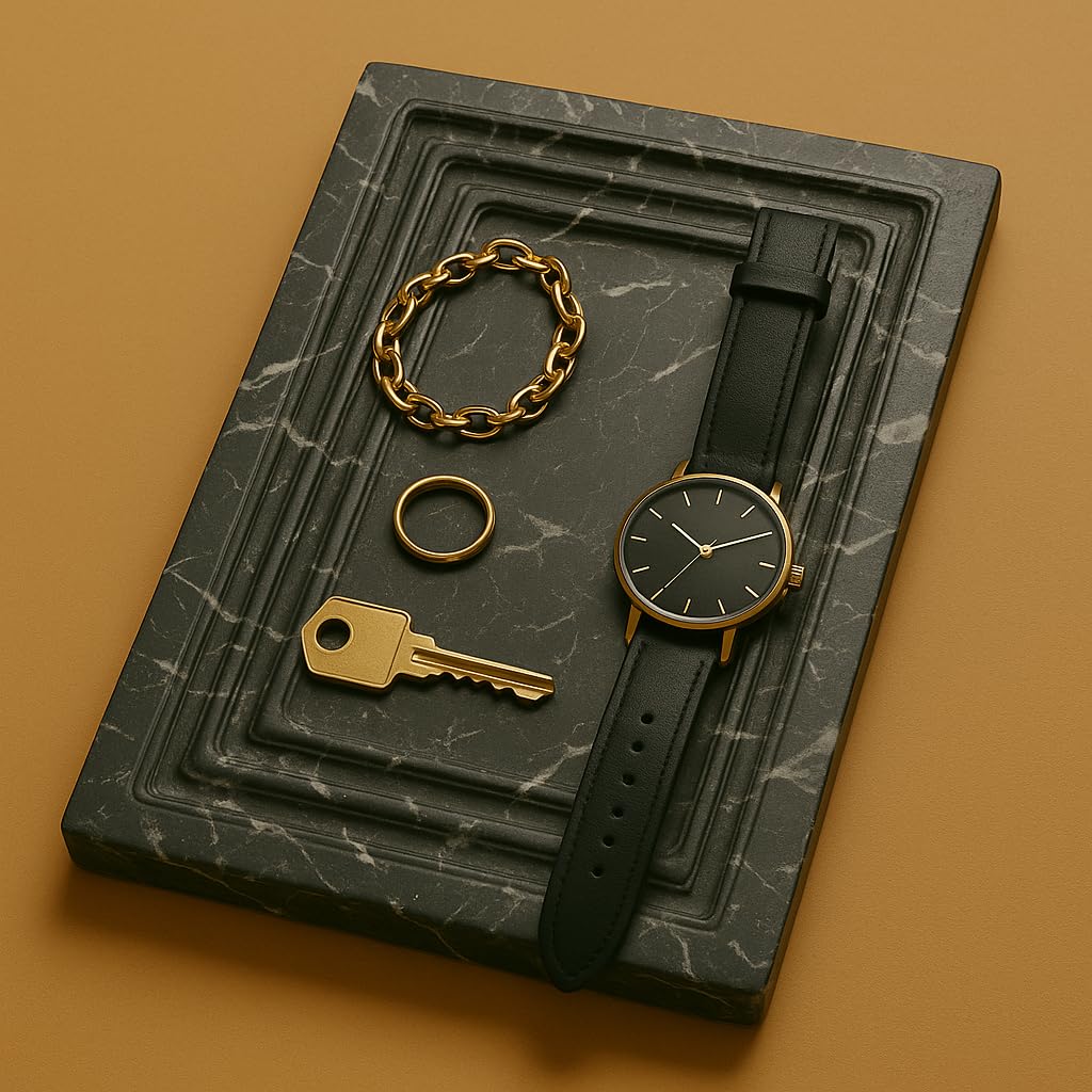 Black Marble Tray, Jewellery Tray