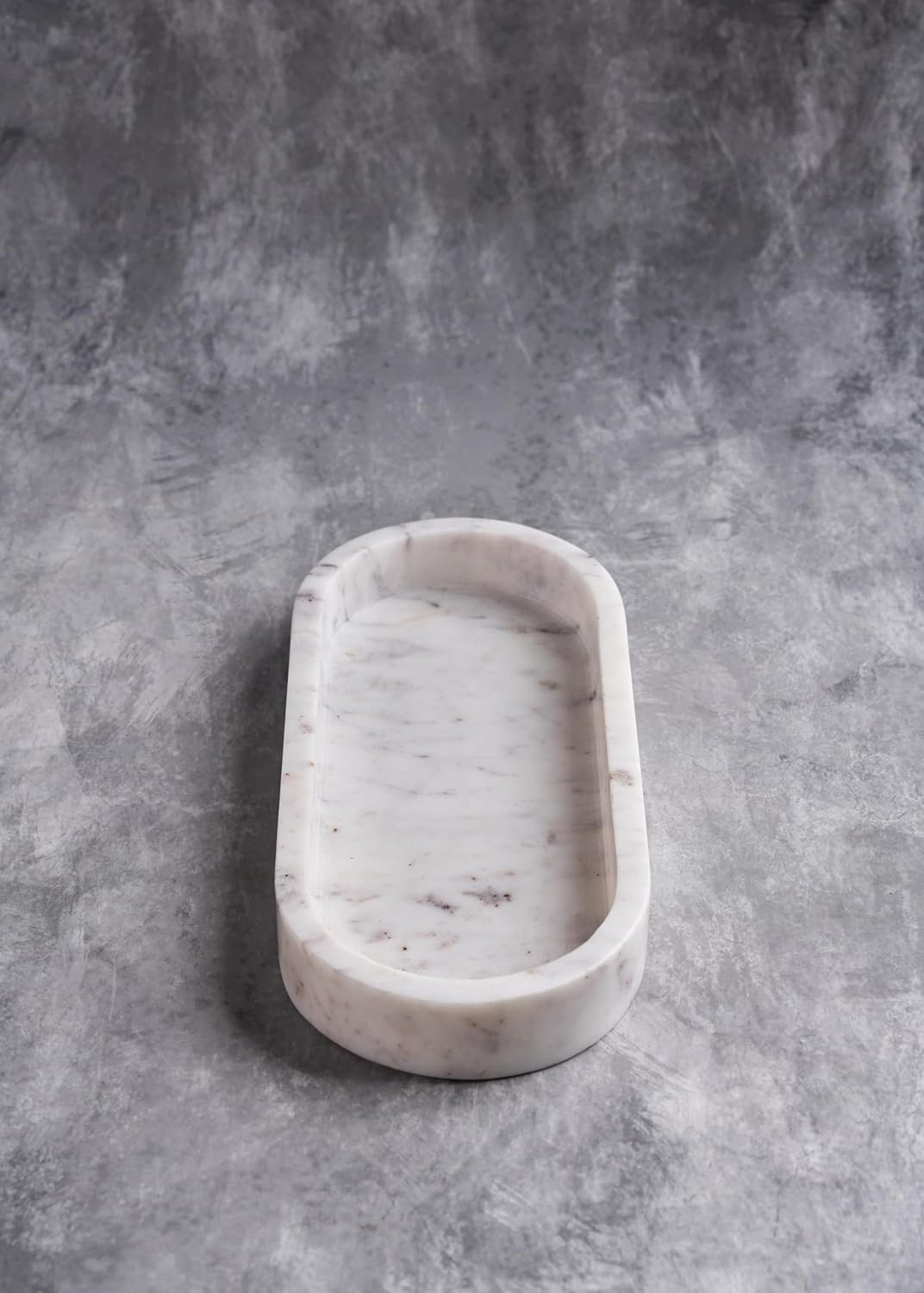 White Marble Tray, jewellery Organizer, Trinket Holder, Elegant Decorative Tray (oval)