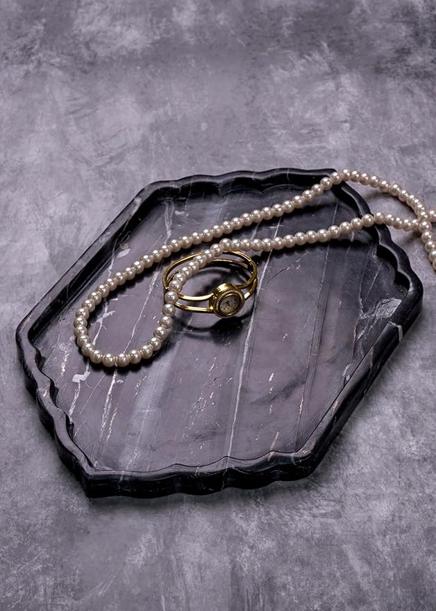 Black Marble Tray, Pooja Plate, Aarti Tray