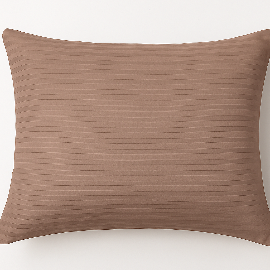 Premium Glace Cotton Bedsheet – Brown | 144 GSM | With 2 Pillow Covers