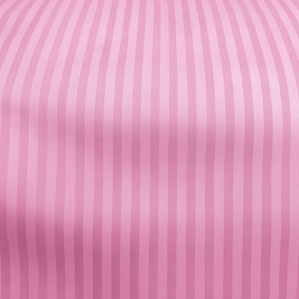 Pink Striped Glace Cotton Bedsheet with 2 Pillow Covers – 144 GSM