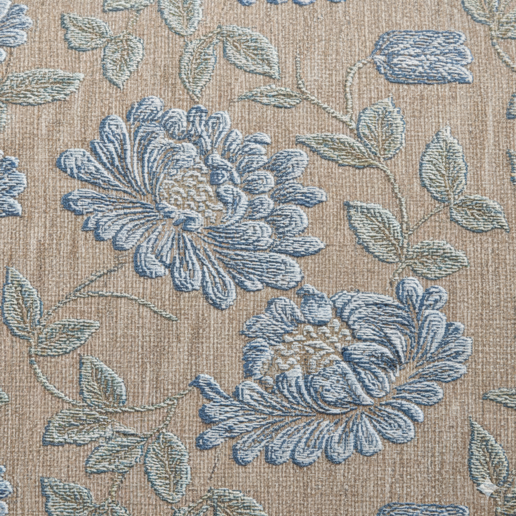 210 TC Cotton Double Bedsheet with 2 Pillow Covers – Beige & Grey Floral Design (108 x 108 Inches)