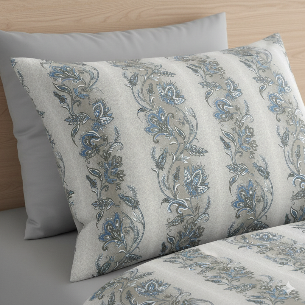 210 TC Cotton Double Bedsheet with 2 Pillow Covers – Floral Print, 108x108 Inches