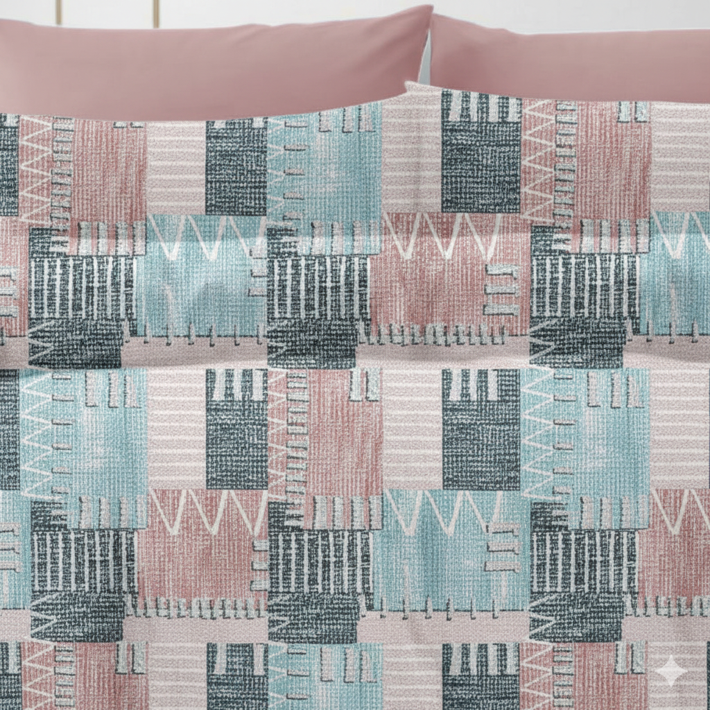 Premium 210 TC Cotton Bedsheet with Pillow Covers – King Size 108x108 (Dual Color Pattern)