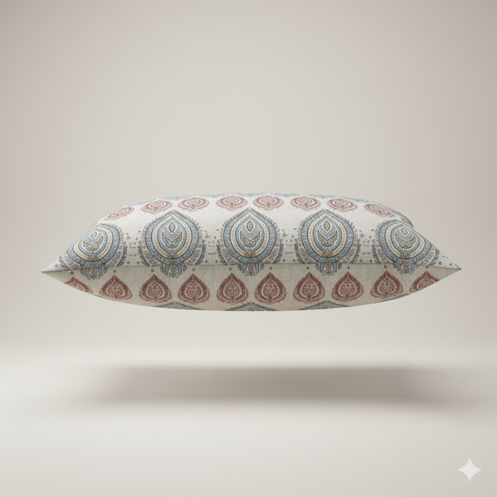 210 TC Cotton Double Bedsheet with 2 Pillow Covers – Grey & Brown Paisley Motif Print (108 x 108 Inches)