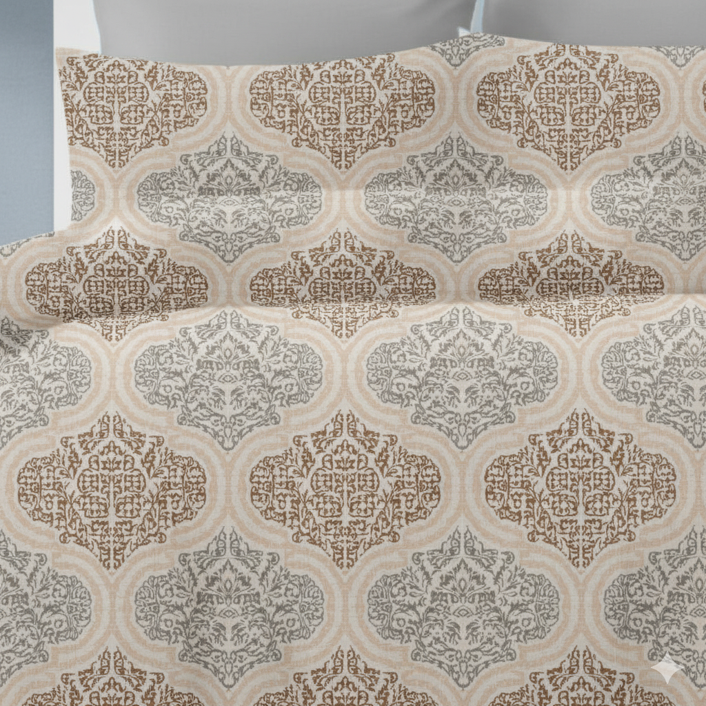 Luxury Cotton Double Bedsheet with 2 Pillow Covers – 108x108 Inches | TC 210 | Elegant Floral Design