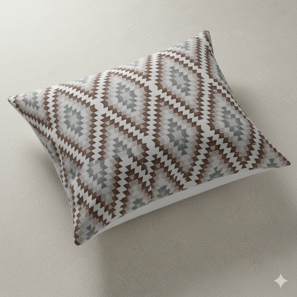 Luxury Cotton Double Bedsheet with 2 Pillow Covers – 108x108 Inches | TC 210 Geometric Design