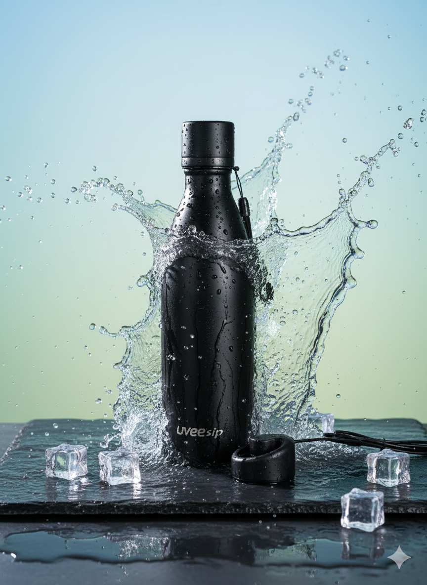 UV Sterilizing Stainless Steel Water Bottle – 1000 ml | BPA Free & Rust Free | 1-Year Warranty