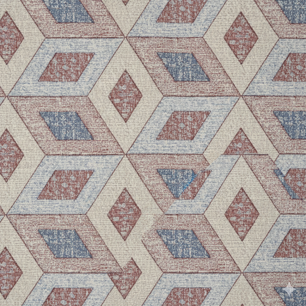 210 TC Cotton Double Bedsheet with 2 Pillow Covers – Brown & Beige Geometric Diamond Pattern (108 x 108 Inches)