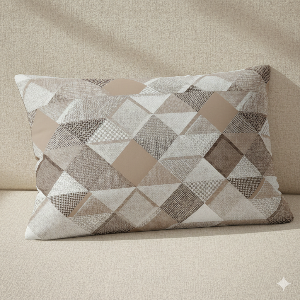 Luxury 210 TC Cotton Bedsheet with 2 Pillow Covers – Geometric Dual Color Design, 108x108 Inches