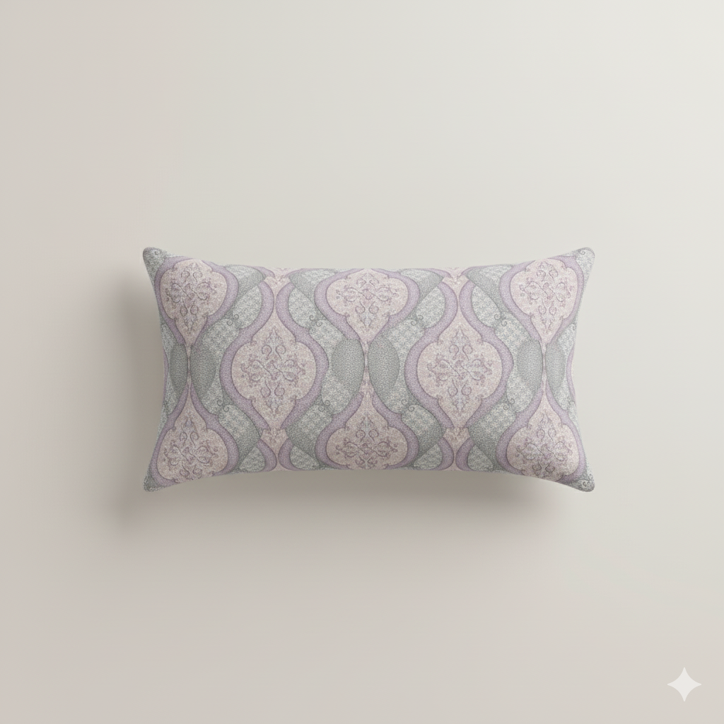 210 TC Cotton Double Bedsheet with 2 Pillow Covers – Grey & Beige Geometric Pattern (108 x 108 Inches)