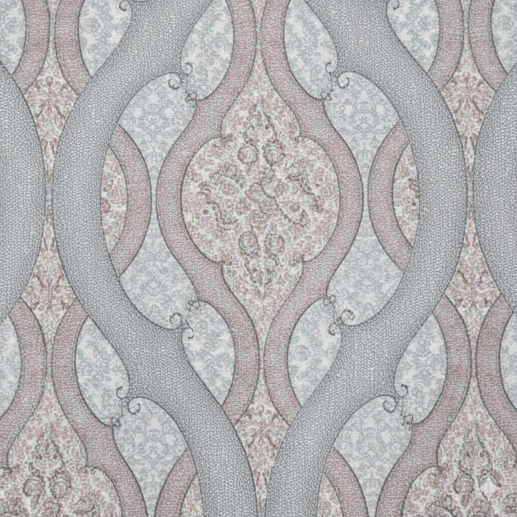210 TC Cotton Double Bedsheet with 2 Pillow Covers – Grey & Beige Geometric Pattern (108 x 108 Inches)