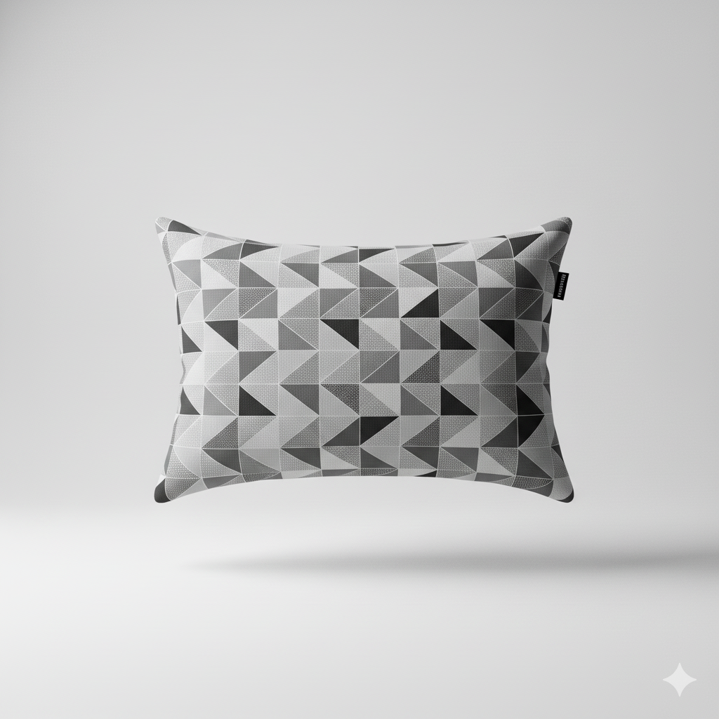 210 TC Cotton Double Bedsheet with 2 Pillow Covers – Geometric Triangle Print in Maroon & Beige (108 x 108 Inches)