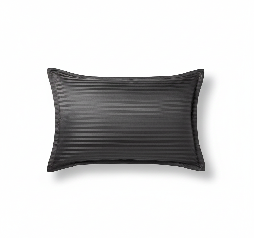 Dark Grey Glace Cotton Bedsheet with Pillow Covers – 144 GSM