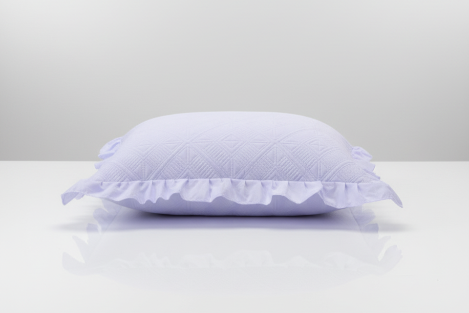 Premium Glace Cotton Embossed Bedcover with Frill Edges – Elegant Ruffled Bedding Set
