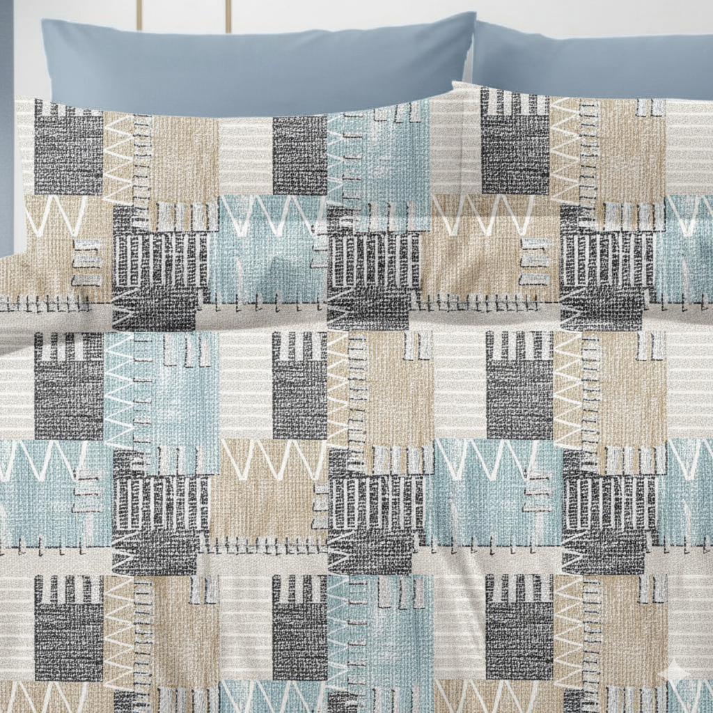 Premium 210 TC Cotton Bedsheet with Pillow Covers – King Size 108x108 (Dual Color Pattern)