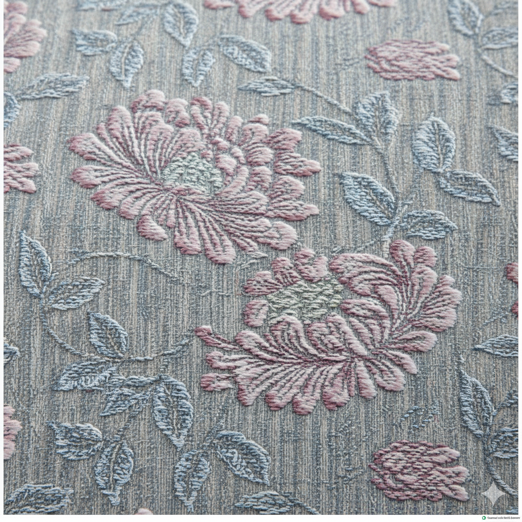 210 TC Cotton Double Bedsheet with 2 Pillow Covers – Beige & Grey Floral Design (108 x 108 Inches)