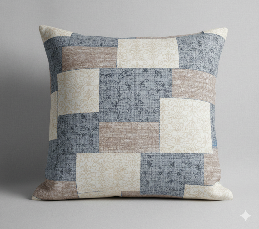 Premium Cotton Geometric Patchwork Bedsheet Set – King Size 114x120, 320 TC with Pillow Covers