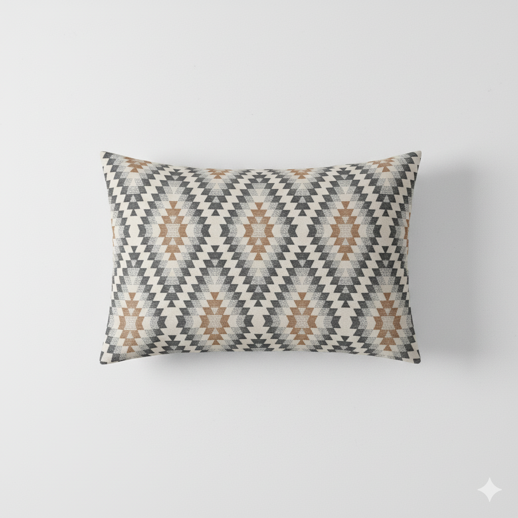 Luxury Cotton Double Bedsheet with 2 Pillow Covers – 108x108 Inches | TC 210 Geometric Design