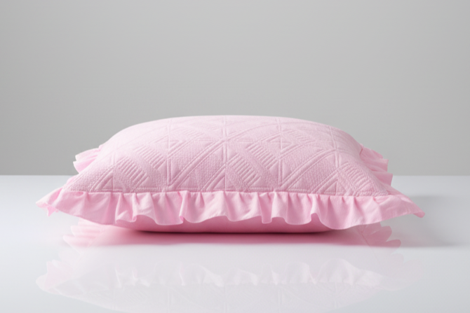 Premium Glace Cotton Embossed Bedcover with Frill Edges – Elegant Ruffled Bedding Set