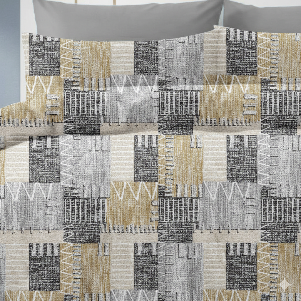 Premium 210 TC Cotton Bedsheet with Pillow Covers – King Size 108x108 (Dual Color Pattern)