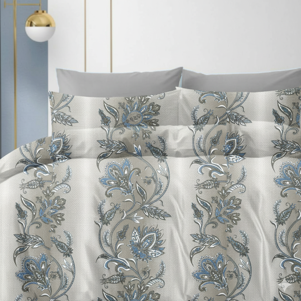 210 TC Cotton Double Bedsheet with 2 Pillow Covers – Floral Print, 108x108 Inches