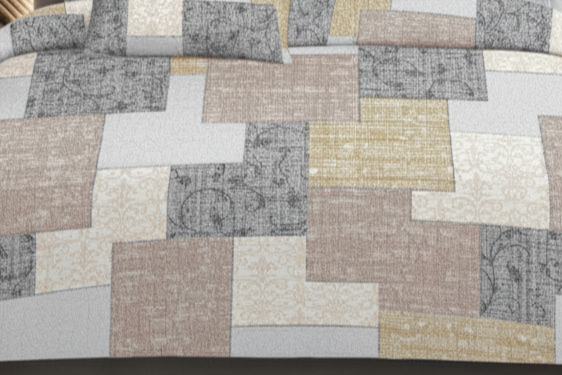 Premium Cotton Patchwork Bedsheet Set – King Size 114x120, 320 TC with Pillow Covers