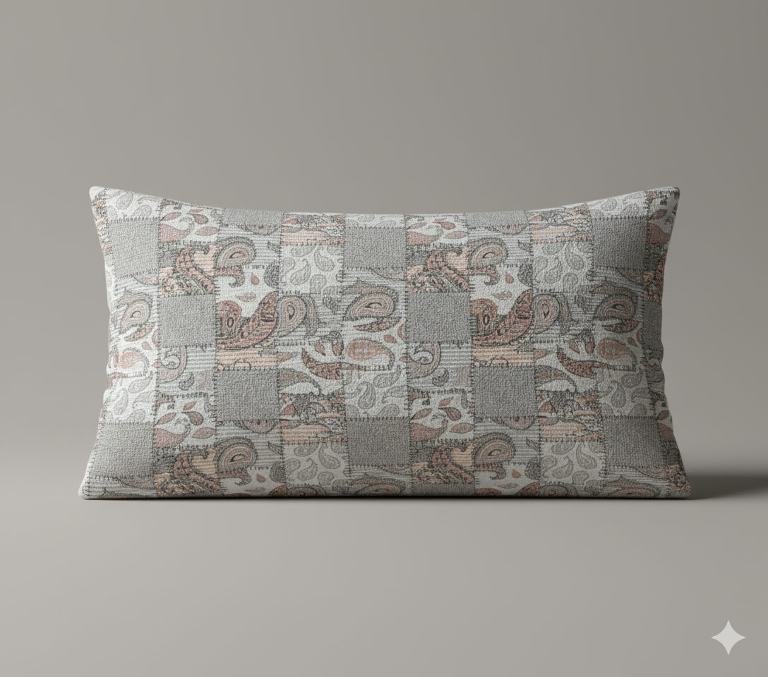 Premium Cotton Paisley Patchwork Bedsheet Set – King Size 114x120, 320 TC with Pillow Covers