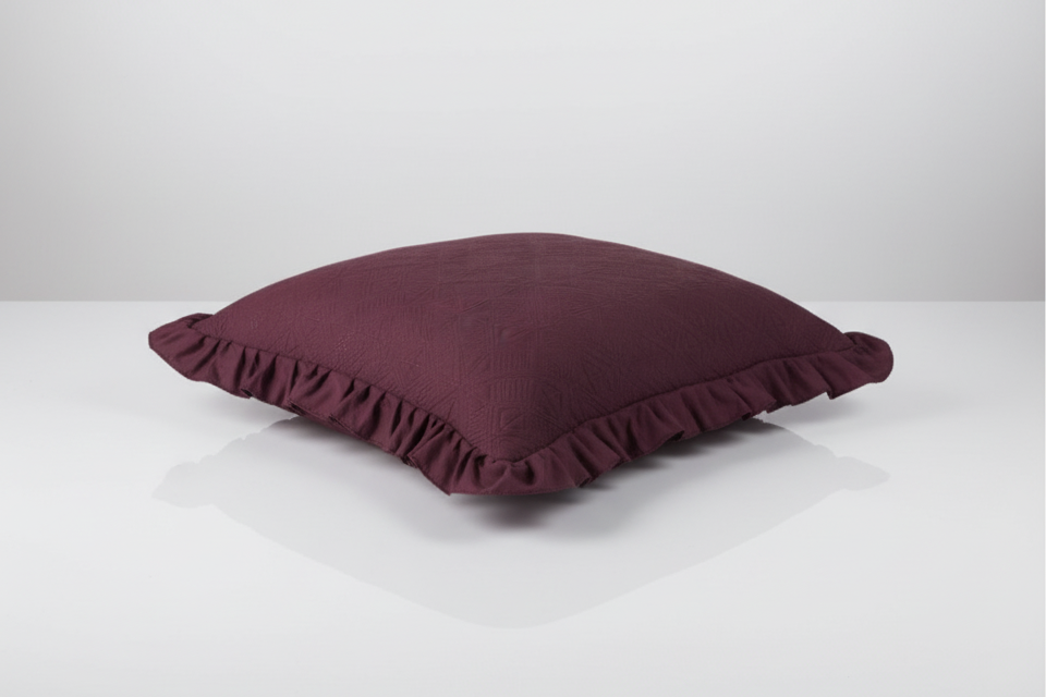 Premium Glace Cotton Embossed Bedcover with Frill Edges – Elegant Ruffled Bedding Set