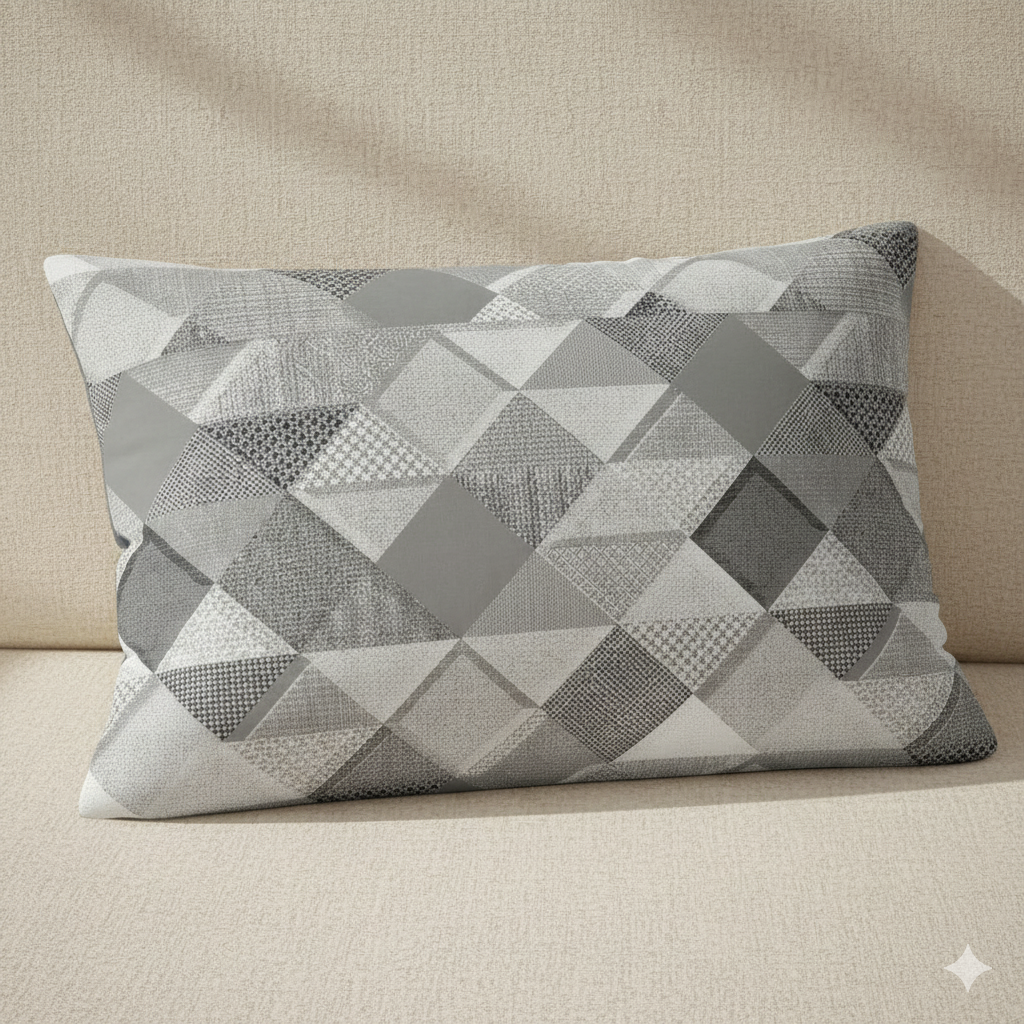 Luxury 210 TC Cotton Bedsheet with 2 Pillow Covers – Geometric Dual Color Design, 108x108 Inches