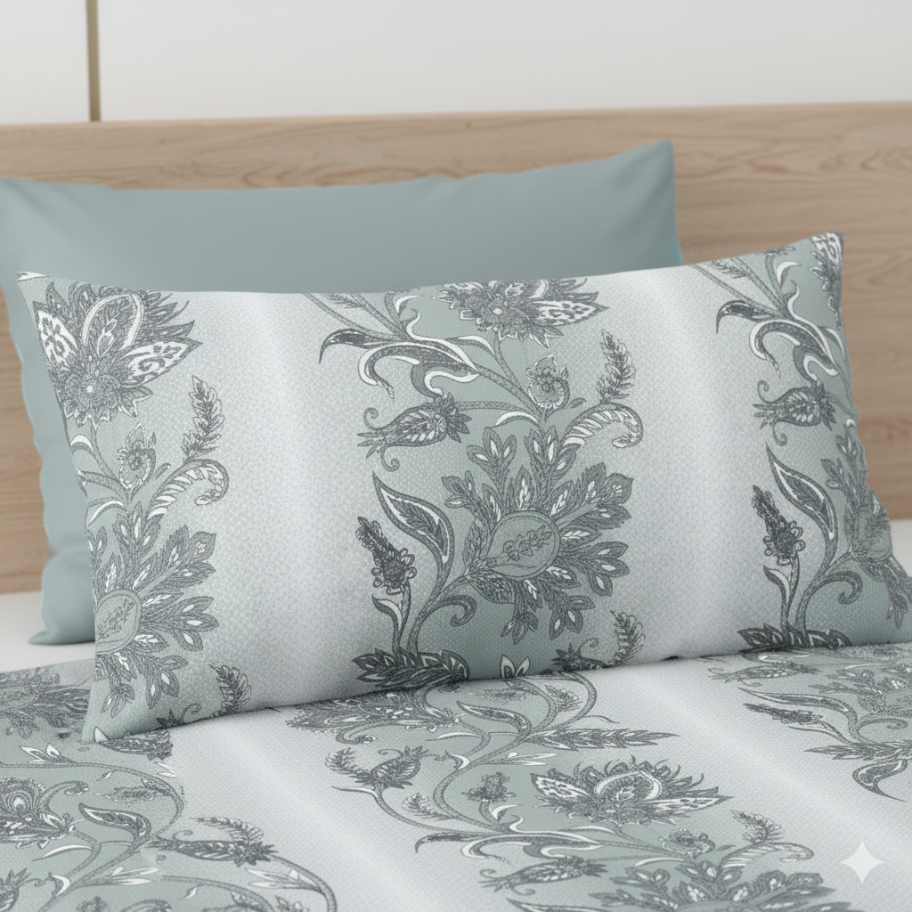 210 TC Cotton Double Bedsheet with 2 Pillow Covers – Floral Print, 108x108 Inches