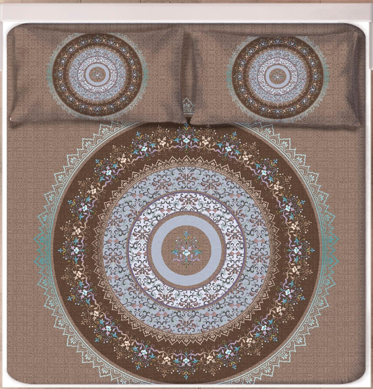 Regal Mandala Luxe – Digital Print Satin Cotton Bedsheet