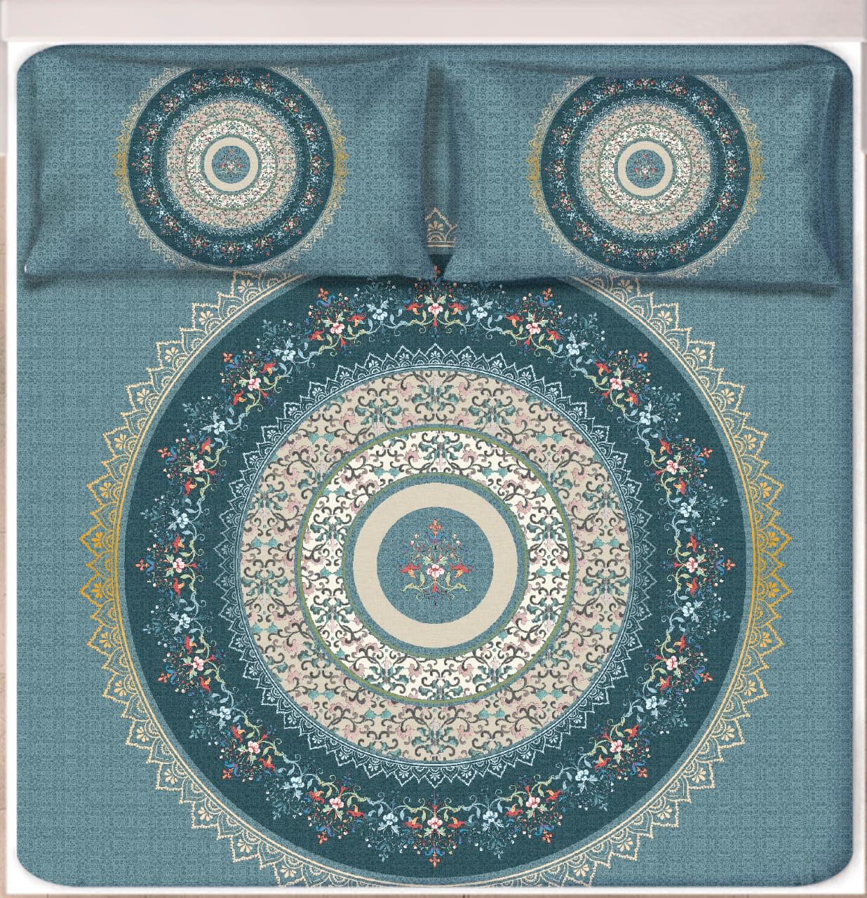 Digital Print Satin Cotton Bedsheet – King Size (108x108) with 2 Pillow Covers