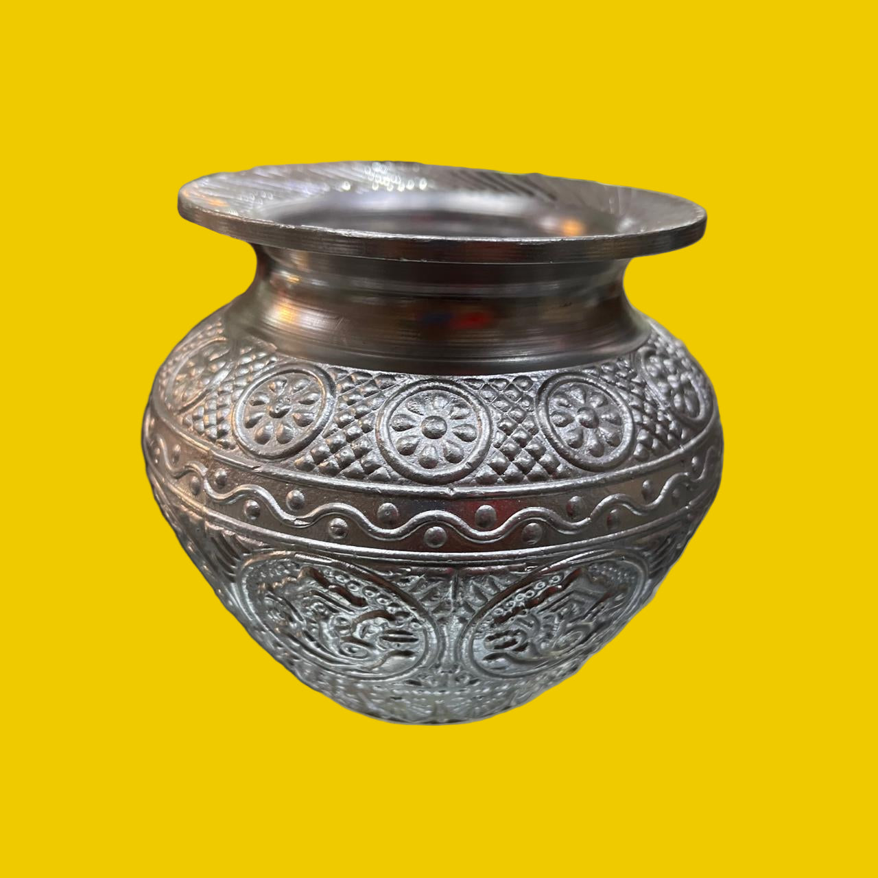 Unbreakable Engraved Zinc Kalash / Lota – Traditional Design