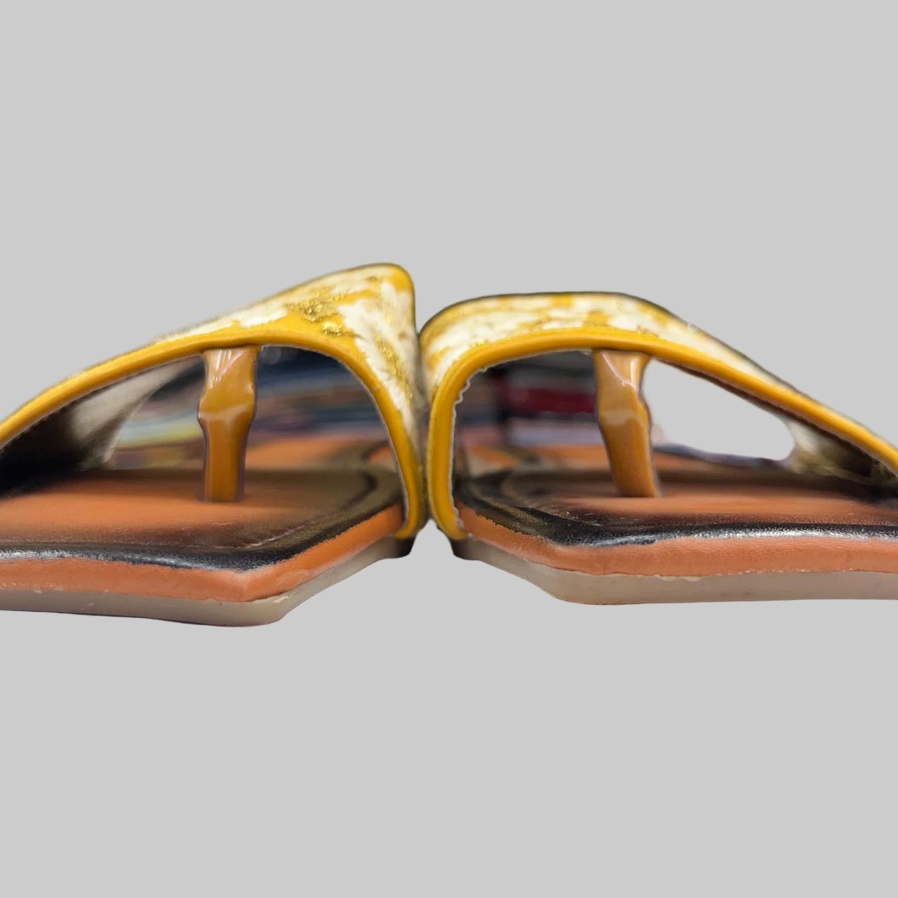Embroidered Mustard Yellow Ethnic Slip-On Flats