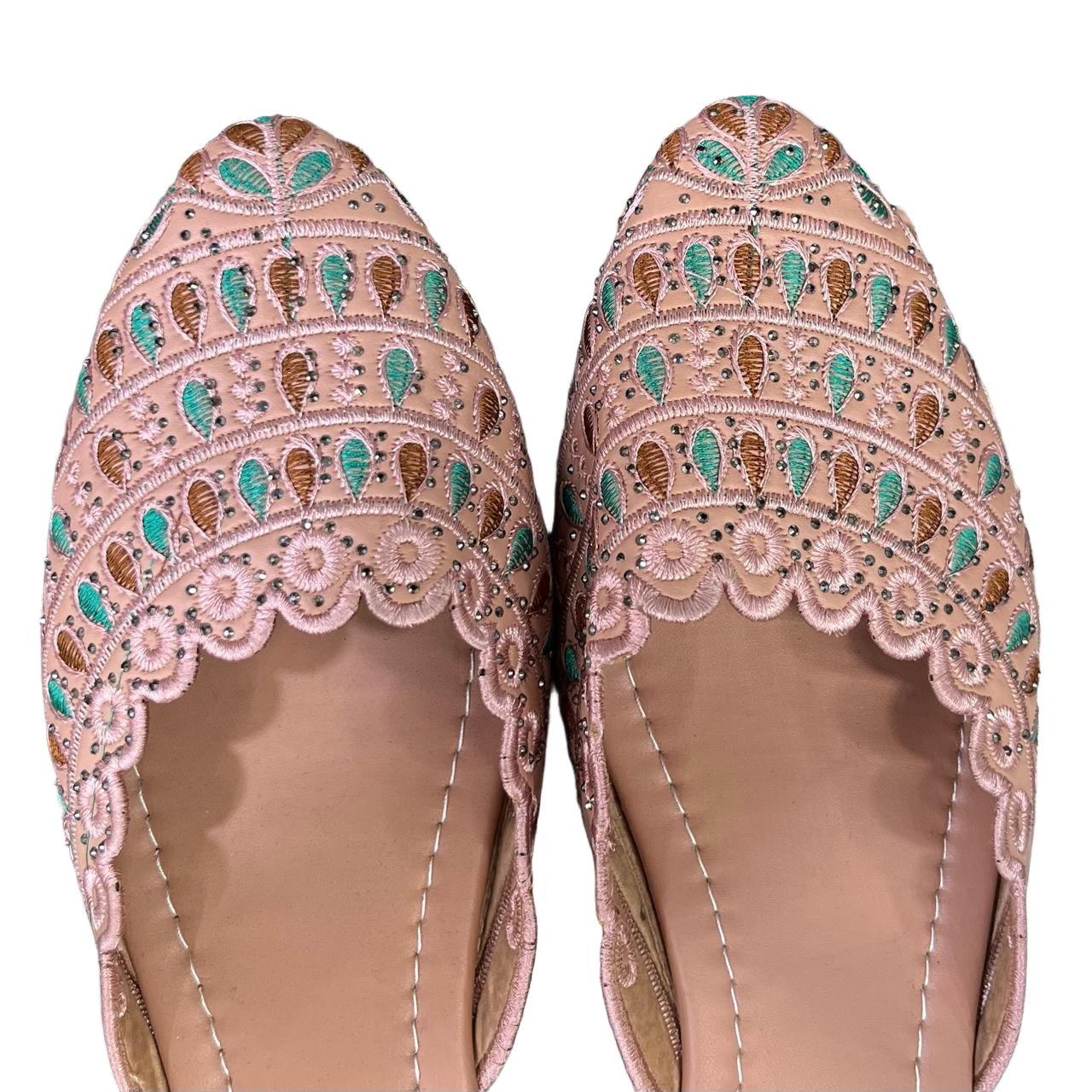 Women’s Pink Embroidered Slip-On Flats – Ethnic Jutti Style