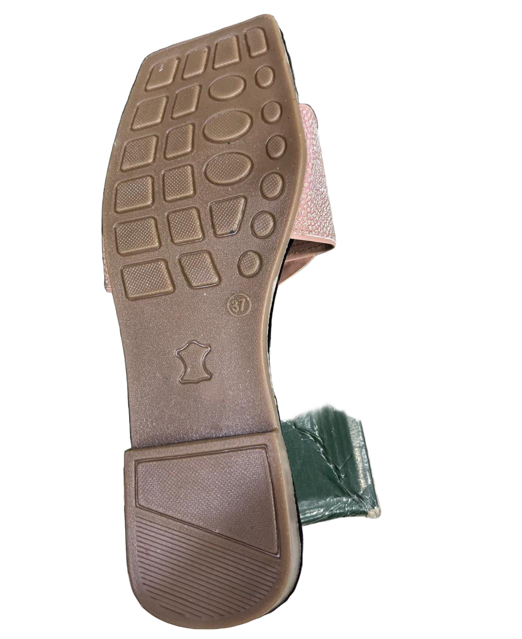 Pink Beaded Evil Eye Slip-On Sandals for Women