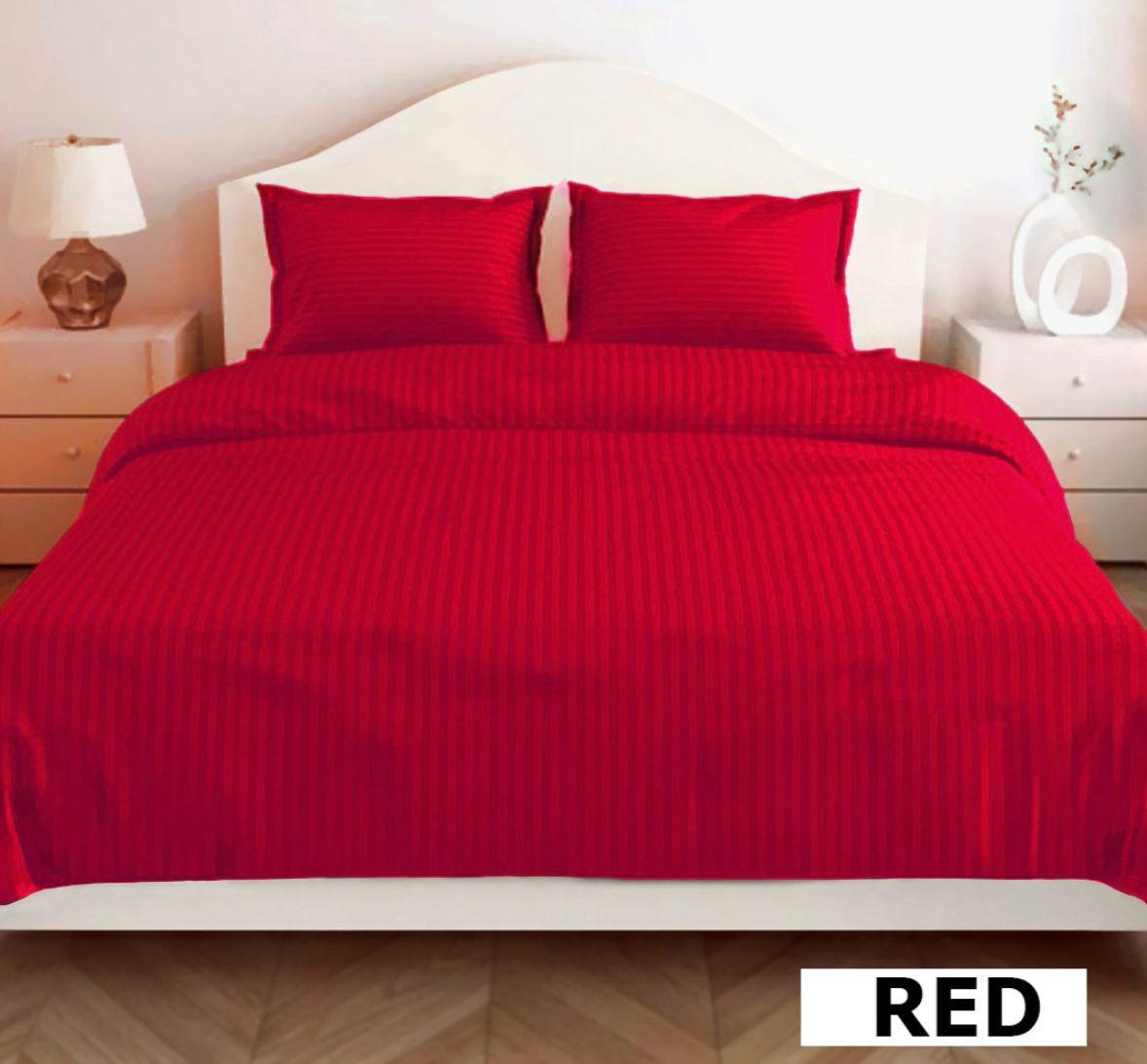 Premium Navy Blue Glace Cotton Bedsheet – 144 GSM with 2 Pillow Covers