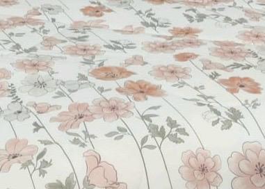 Reversible Fine Glace Cotton Comforter with Microfiber Filling & Lace Border – Solid + Peach Floral Print