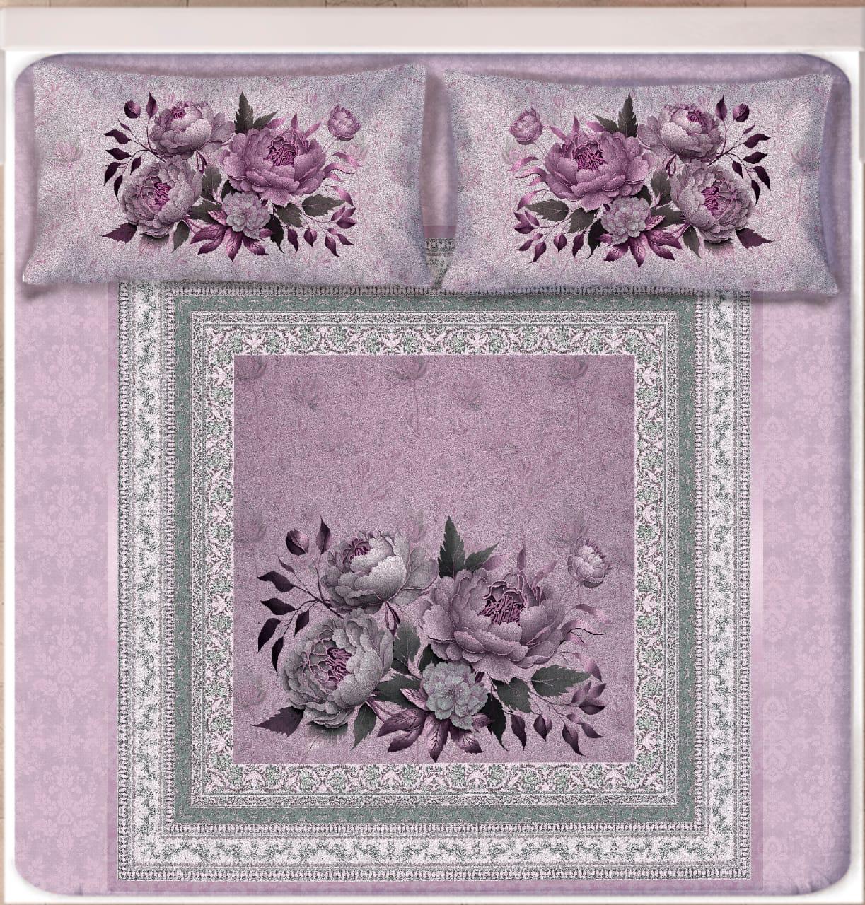 Regal Digital Print Satin Cotton Bedsheet β King Size (108x108) with 2 Pillow Covers