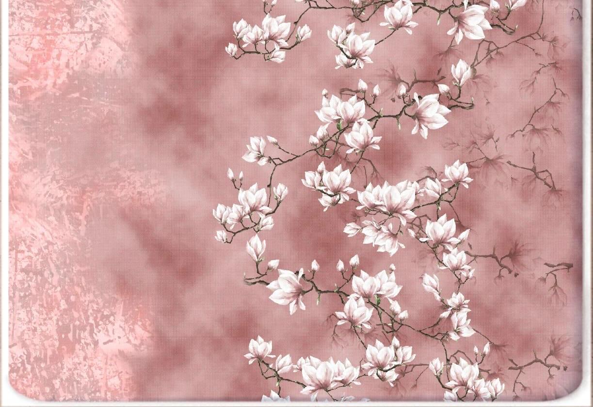 Digital Print Satin Cotton Bedsheet – Blossom Blush