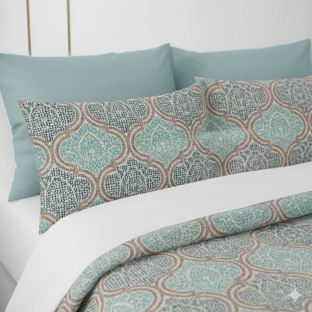 Luxury Cotton Double Bedsheet with 2 Pillow Covers – 108x108 Inches | TC 210 | Elegant Floral Design