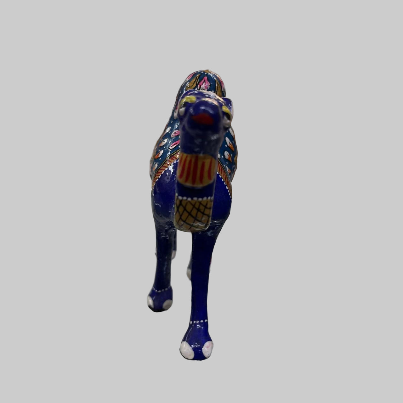 Handcrafted Blue Meenakari Camel Figurine – Rajasthani Decorative