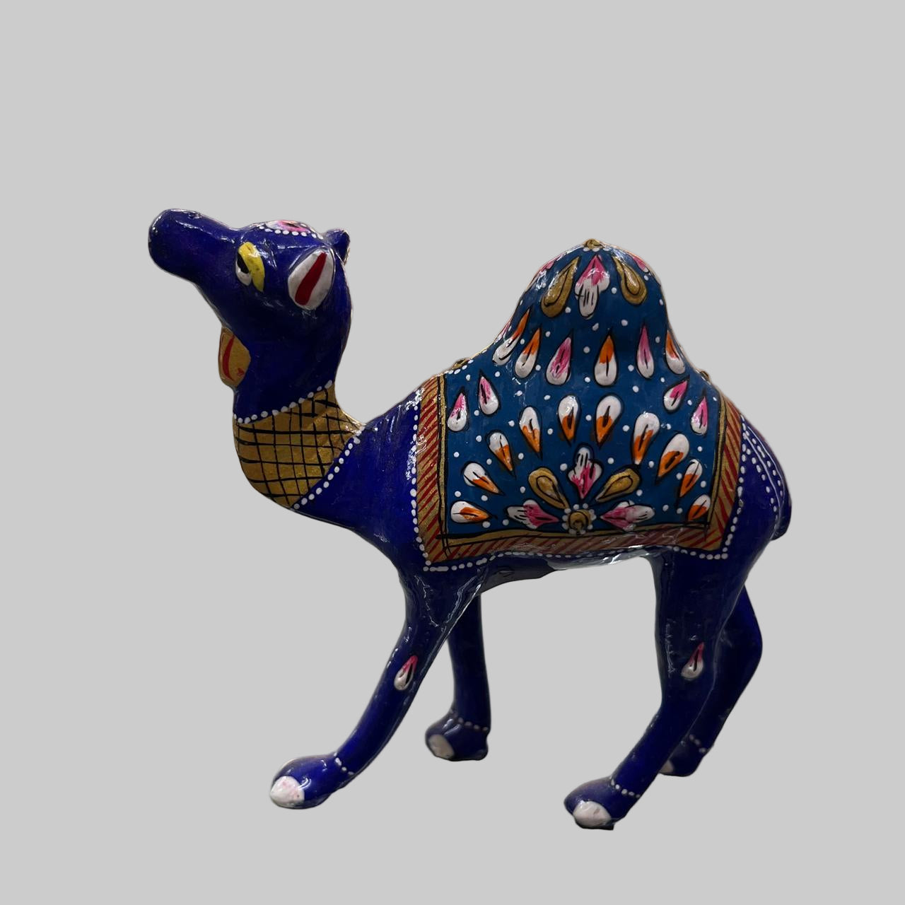 Handcrafted Blue Meenakari Camel Figurine – Rajasthani Decorative